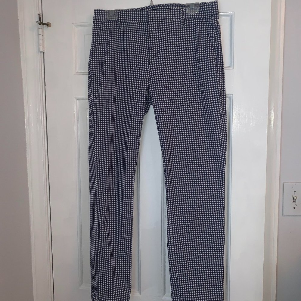 Navy and White checkered Tommy Hilfiger Straight Pants